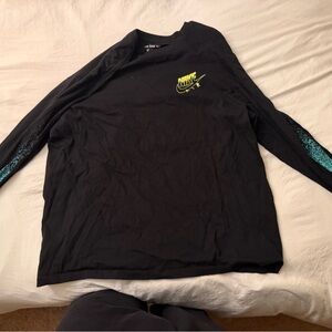 Nike Black Long sleeve Tee with White Logo